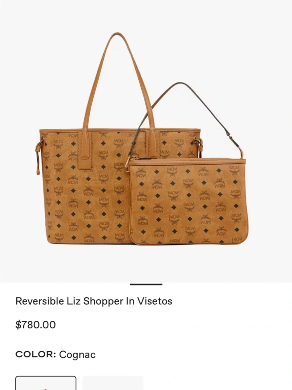 MCM Cognac Logo-Print Tote with Black Accents - Picture 8 of 8
